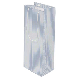 Sac Cadeau Pour Bouteille Découpage de cadeau rayé bleu délavé élégant vinta