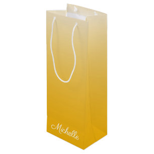 Sac Cadeau Pour Bouteille dégradé personnalisé ombre jaune