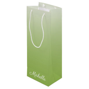 Sac Cadeau Pour Bouteille dégradé personnalisé vert vert foncé