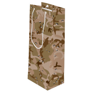 Sac Cadeau Pour Bouteille Déguisement camouflage du désert avec des cailloux