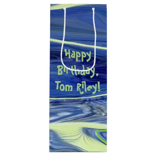 Sac Cadeau Pour Bouteille Design Abstrait en verre soufflé (Devant)