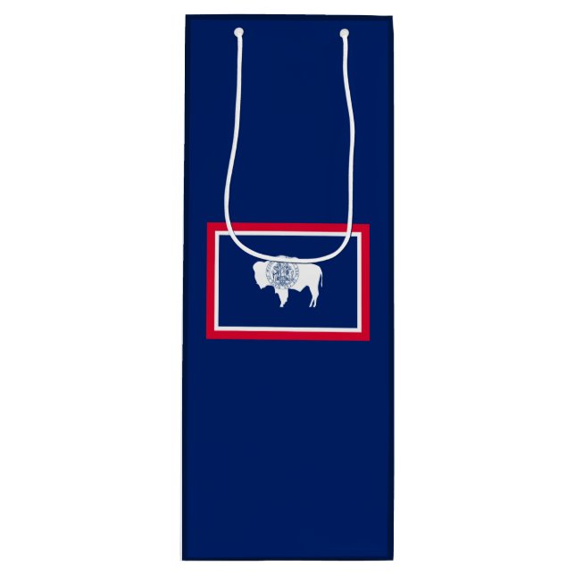 Sac Cadeau Pour Bouteille Design du drapeau d'état du Wyoming (Devant)
