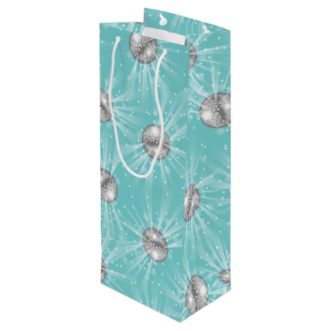 Sac Cadeau Pour Bouteille Disco Ball Baby shower Super Blue Boy (Dos Angle)