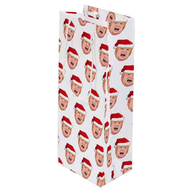 Sac Cadeau Pour Bouteille Donald Trump en colère Noël (Devant Angle)