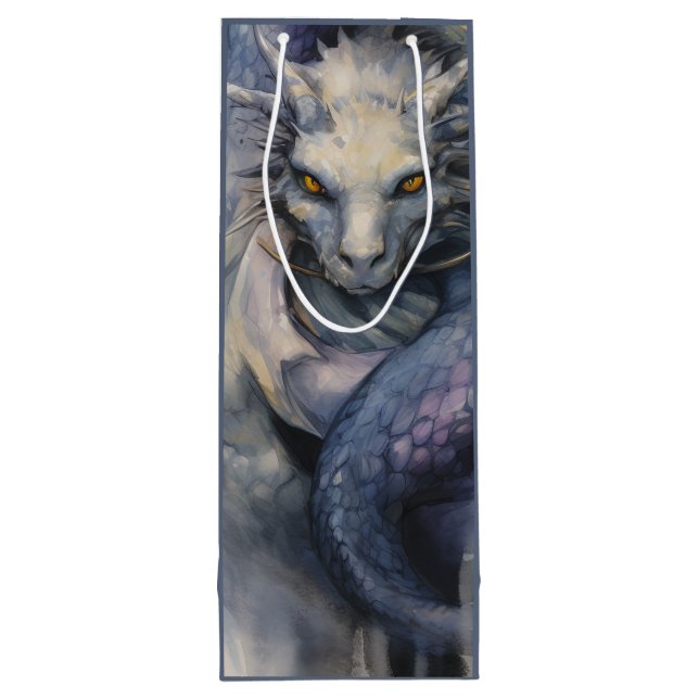 Sac Cadeau Pour Bouteille Dragon bleu (Dos)