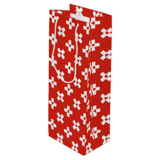 Sac Cadeau Pour Bouteille Drapeau de la Suisse avec le motif de coeur