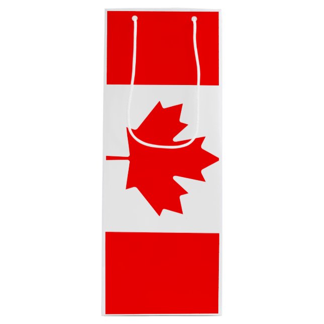 Sac Cadeau Pour Bouteille Drapeau du Canada (Devant)