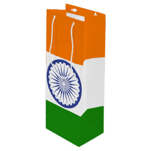 Sac Cadeau Pour Bouteille Drapeau national de l'Inde Ashoka Chakra
