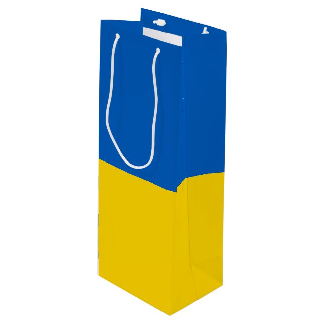 Sac Cadeau Pour Bouteille Drapeau ukrainien (Devant Angle)