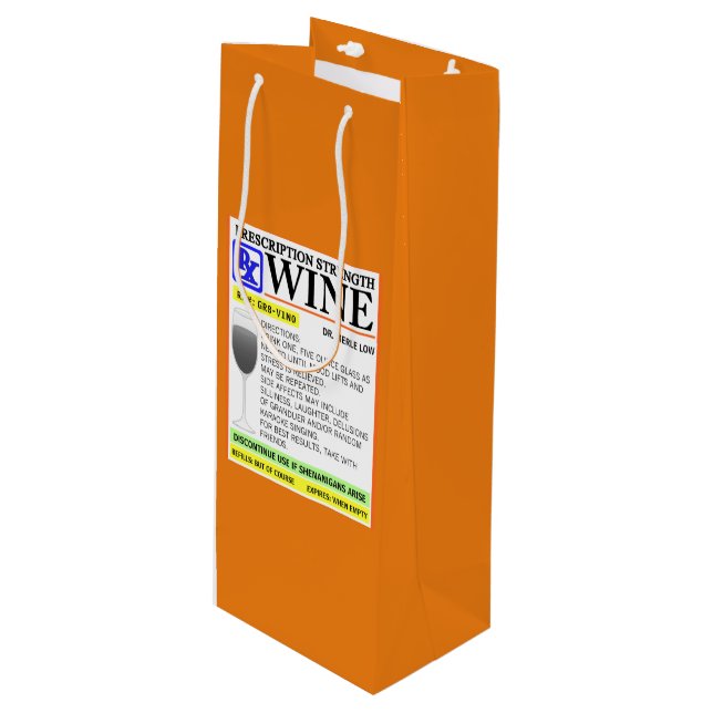 Sac Cadeau Pour Bouteille Drôle (Devant Angle)