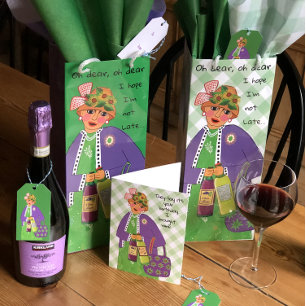 Sac Cadeau Pour Bouteille Drôle Dame de vin nerveux