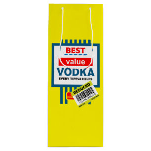Sac Cadeau Pour Bouteille Drôle Étiquette de la Vodka de Noël