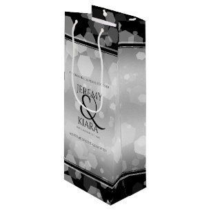 Sac Cadeau Pour Bouteille Élégant 25e anniversaire de Mariage d'argent
