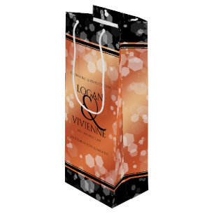 Sac Cadeau Pour Bouteille Élégant 8ème 32ème anniversaire de Mariage de bron