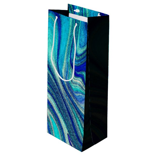 Sac Cadeau Pour Bouteille Elégant Aquamarine Paua Rainbow Shell inspiré (Devant Angle)