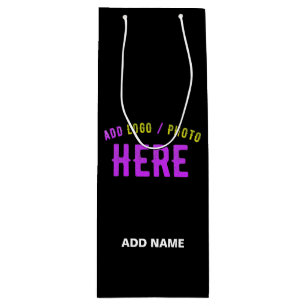 SAC CADEAU POUR BOUTEILLE ÉLÉGANT NOIR PERSONNALISABLE MARQUE VERIFIE MODERN