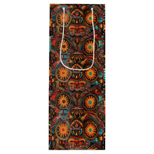 Sac Cadeau Pour Bouteille Élégant Vert "Impression Ancestrale Intemporelle"