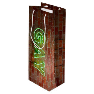 Sac Cadeau Pour Bouteille Enseigne néon gay illuminée SlipperyJoe lumineuse