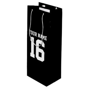 Sac Cadeau Pour Bouteille Équipe Jersey sportive noire