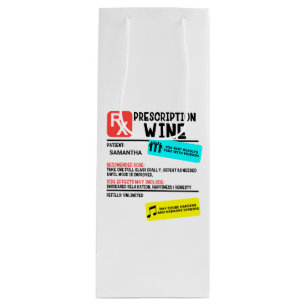 Sac Cadeau Pour Bouteille Étiquette de vin d'ordonnance drôle personnalisée