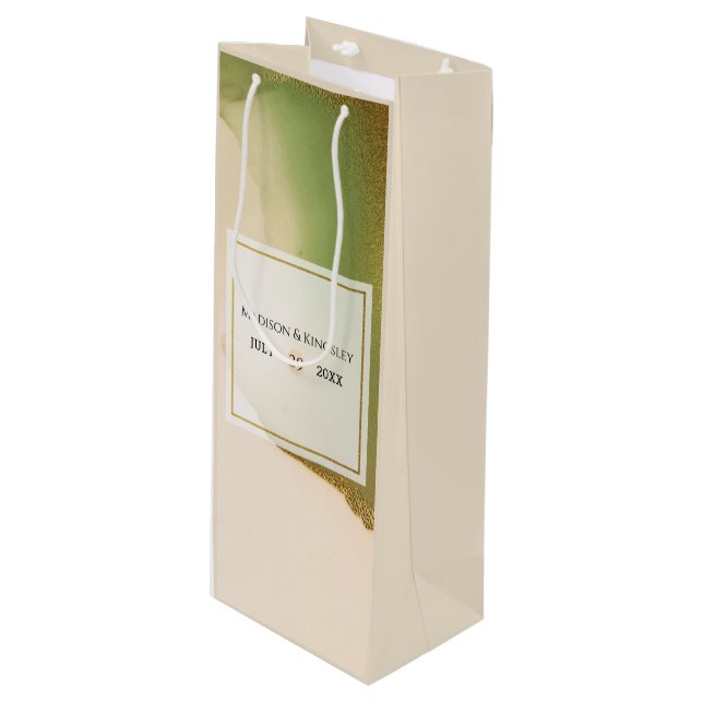 Sac Cadeau Pour Bouteille Fab Chartreuse 🤵 audacieux et élégant Mariage bud (Devant Angle)