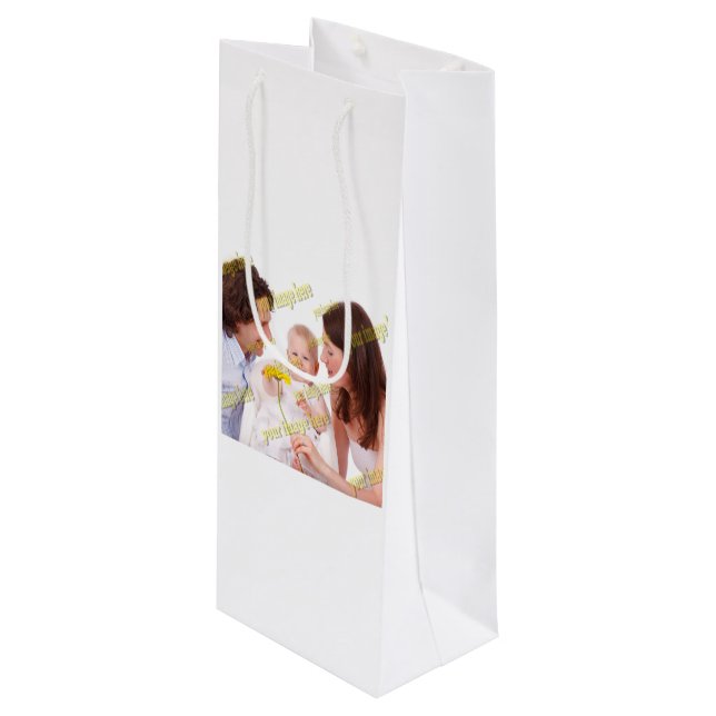 Sac Cadeau Pour Bouteille FAMILLE Photo ✨ Lovely Custom (Devant Angle)