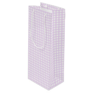 Sac Cadeau Pour Bouteille Faye et Lauren Pastel Purple En vichy