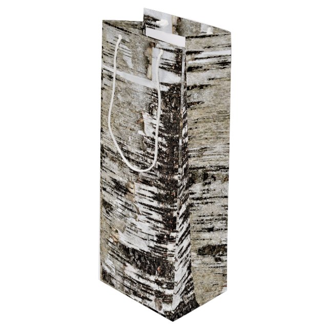 Sac Cadeau Pour Bouteille Fermeture de l'arbre de bouleau (Devant Angle)