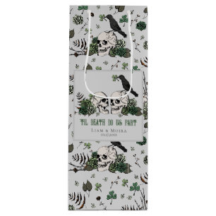 Sac Cadeau Pour Bouteille Fête de la Saint-Patrick gothique Fleurs Crânes Ma