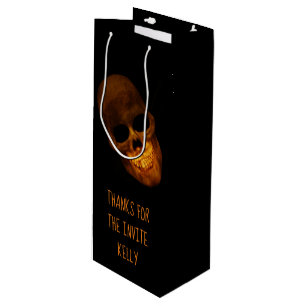 Sac Cadeau Pour Bouteille Fête d'Halloween du crâne