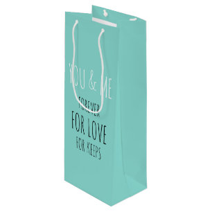 Sac Cadeau Pour Bouteille Fête Forever You And Me Faveur de vin de douche de
