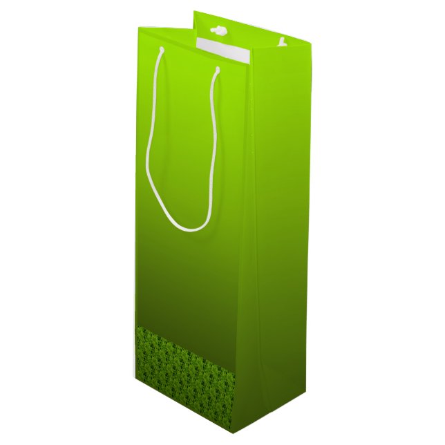 Sac Cadeau Pour Bouteille Feuillage vert (Devant Angle)