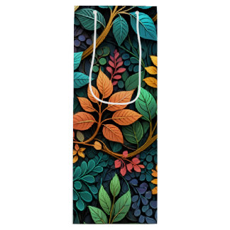 Sac Cadeau Pour Bouteille Feuilles