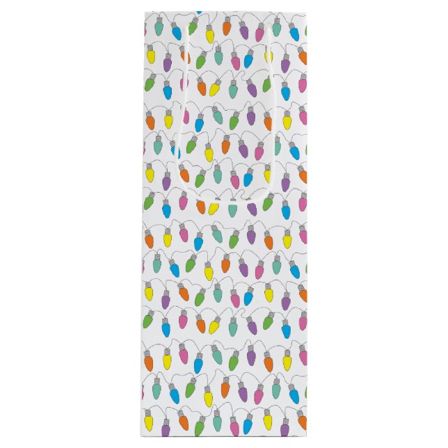 Sac Cadeau Pour Bouteille Feux de Noël (Devant)