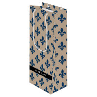 Fleur de Lis, Bleu Marine sur Beige, Royal, Votre