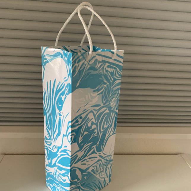 Sac Cadeau Pour Bouteille Fleurs tropicales Abstraites florales (Créateur téléchargé)