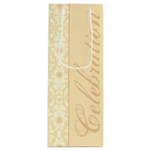 Sac Cadeau Pour Bouteille Floral Blanc Et Crème
