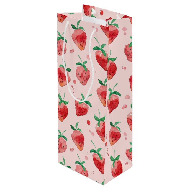 Sac Cadeau Pour Bouteille Fraise (Dos Angle)