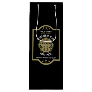 Sac Cadeau Pour Bouteille Fruit d'Elderberry fait maison