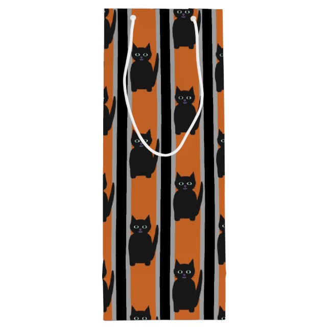 Sac Cadeau Pour Bouteille Fun and Fun Halloween Chats noirs (Dos)