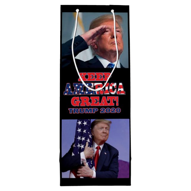 Sac Cadeau Pour Bouteille Garder l'Amérique en tête Trump 2020 (Dos)