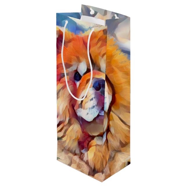 Sac Cadeau Pour Bouteille GOLDEN GIRL chow (Dos Angle)