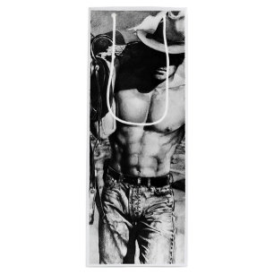 Sac Cadeau Pour Bouteille Hommes Cool Cowboy Muscled Body Homme's Art