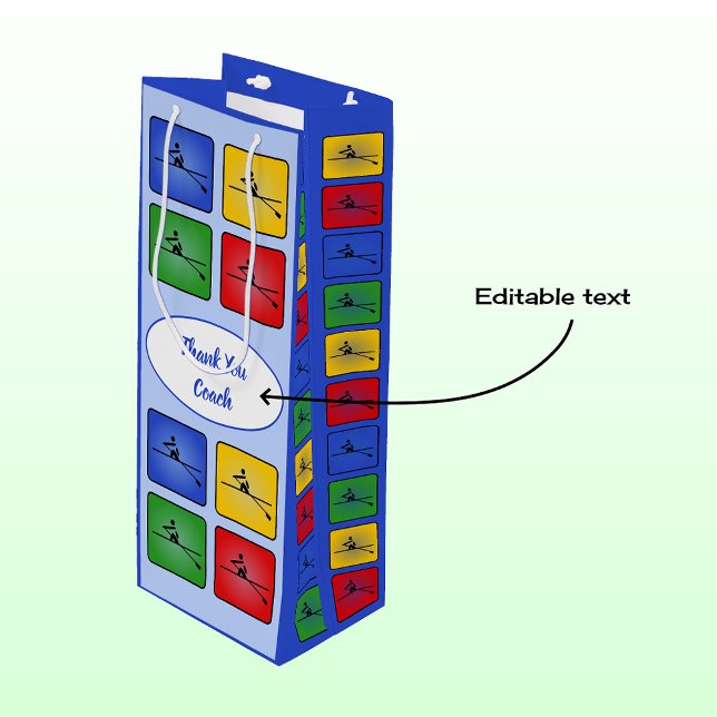 Sac Cadeau Pour Bouteille Icônes de ramage de texte personnalisées bleu (Créateur téléchargé)
