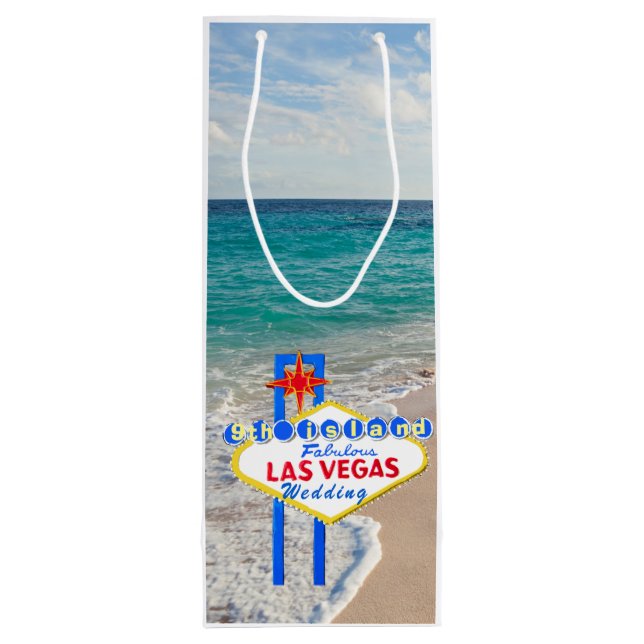Sac Cadeau Pour Bouteille Île hawaïenne Las Vegas de mariage neuvième (Dos)