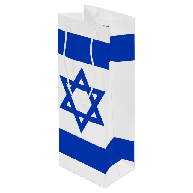 Sac Cadeau Pour Bouteille Israël drapeau patriotique moderne (Dos Angle)