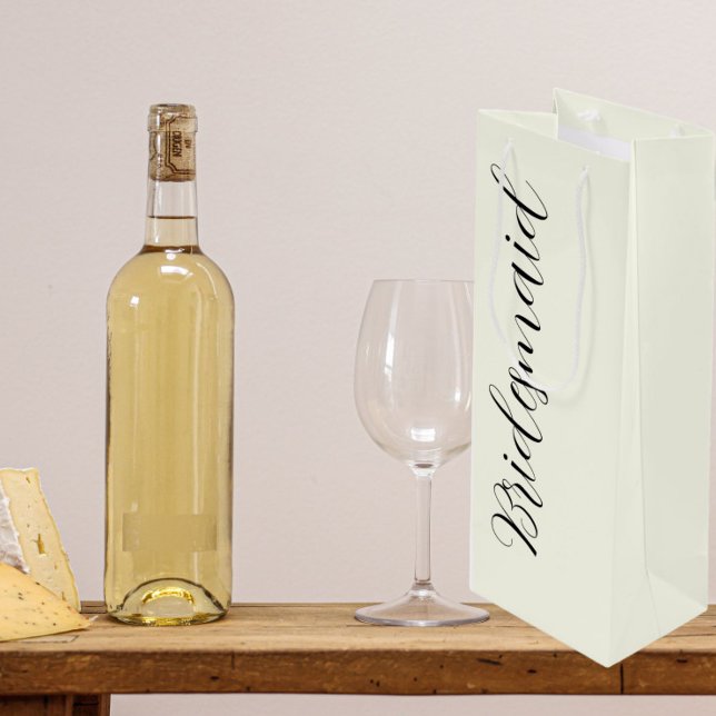 Sac Cadeau Pour Bouteille Ivory Stylized Script Wedding Bridesmaid (In Situ)