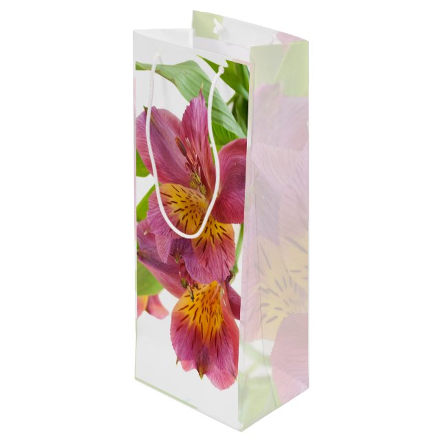 Sac Cadeau Pour Bouteille Joli lis de prune (Dos Angle)