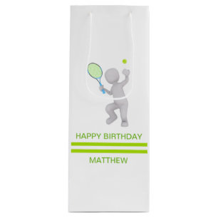 Sac Cadeau Pour Bouteille Joueur de tennis 3D balle de raquette de tennis pe