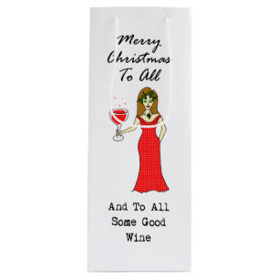 Sac Cadeau Pour Bouteille Joyeux Noël à tous et à du tout bon vin